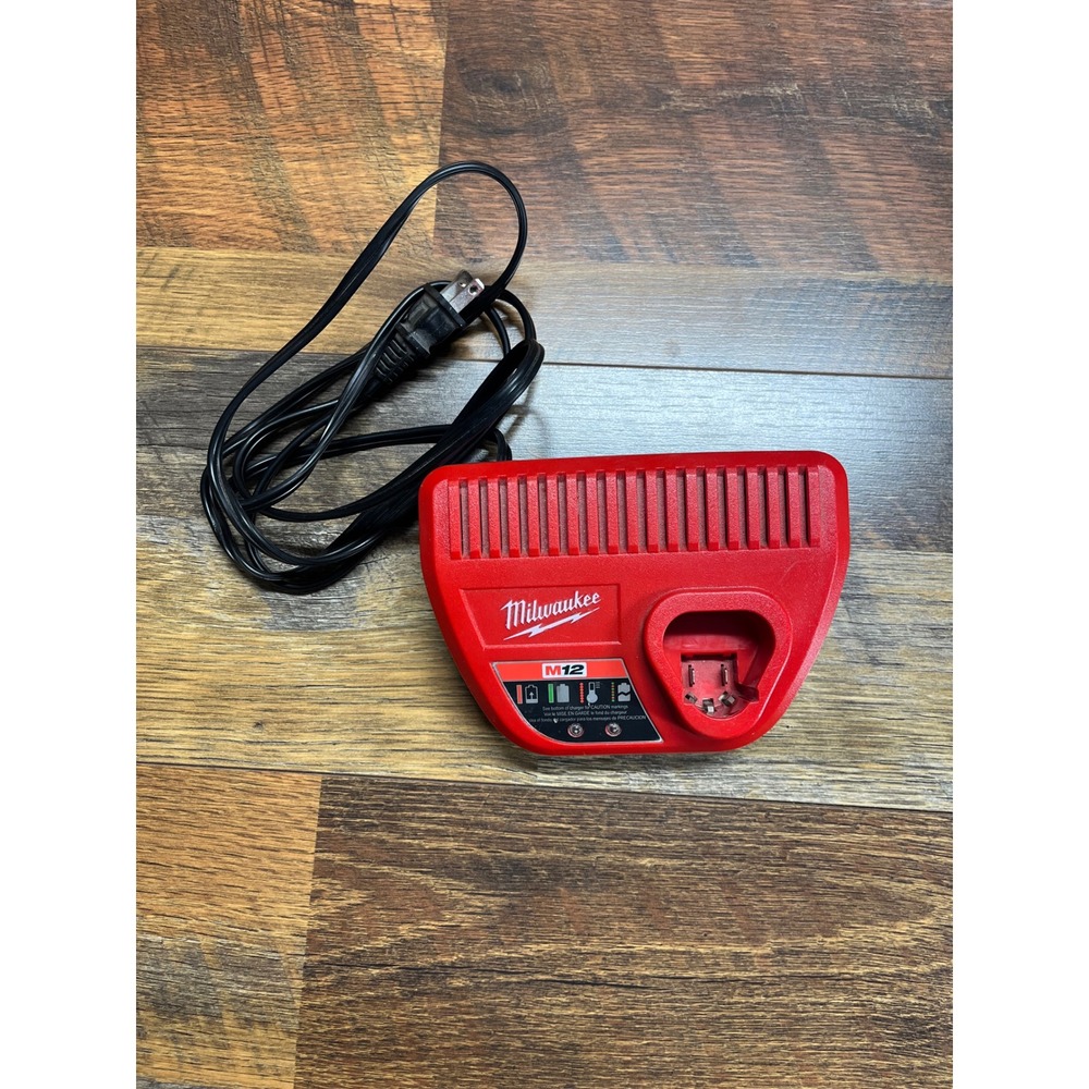 Milwaukee M12 Lithium-Ion Battery Charger 48-59-2401 Red Black Corded Tool